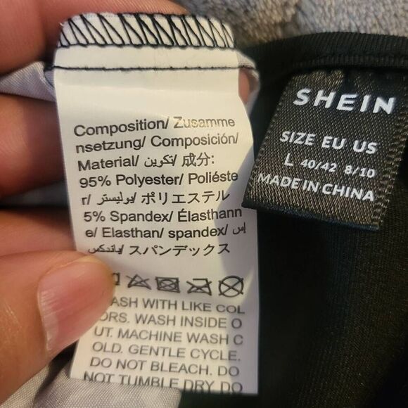 Shein women's long sleeve fit and flare tie front midi dress L - Picture 7 of 7